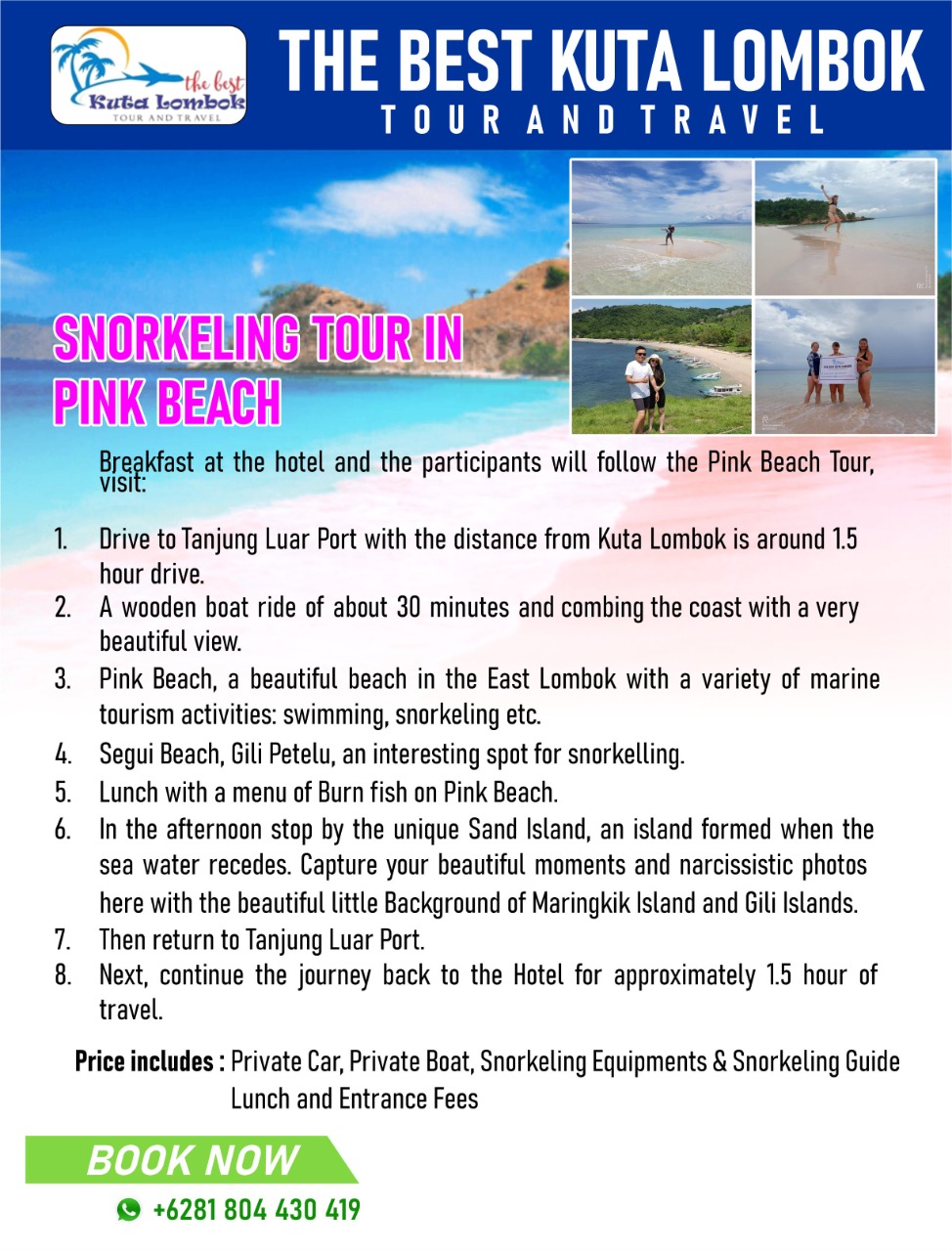 SNORKELING TOUR IN PINK BEACH